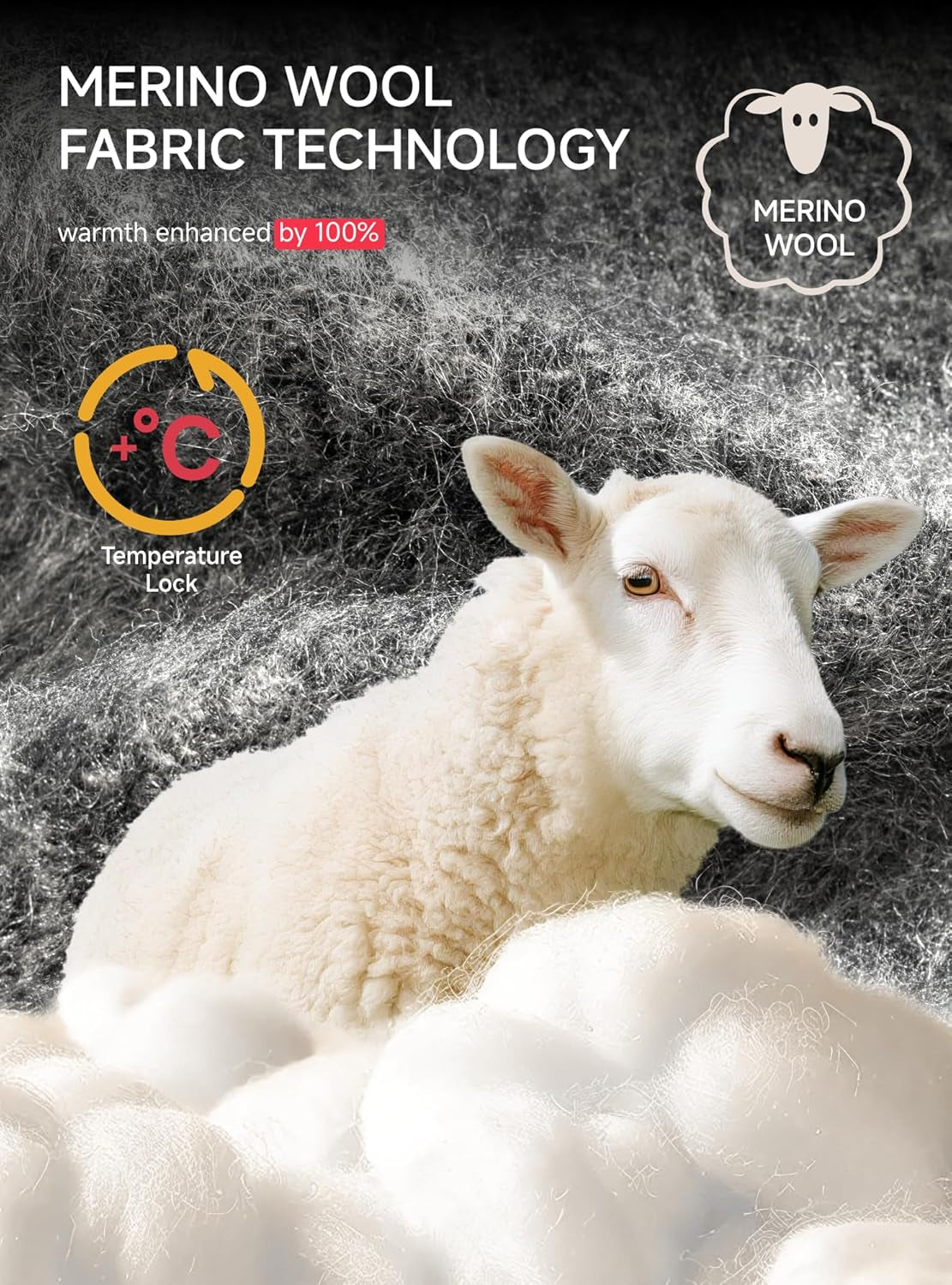 Merino Wool Winter Gloves for Men Women, Cold Weather Warm Touchscreen Unisex, Non-Slip, Knit Elastic Cuff