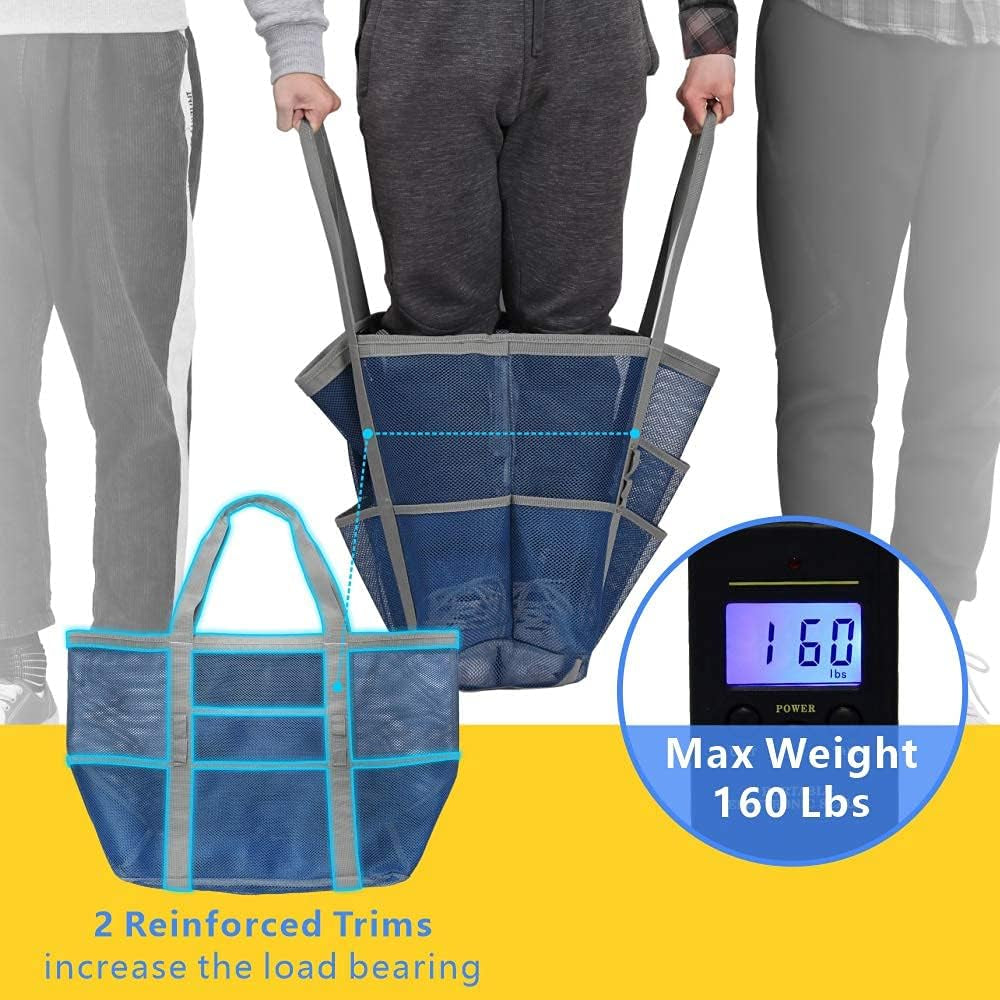 Mesh Beach Bag Family - Large Tote Bag for Cruise Pool Toys Beach Vacation Essentials