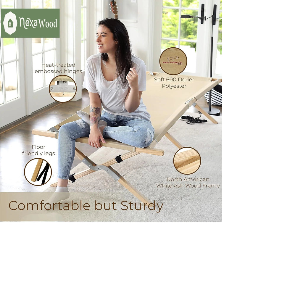 Heritage Cot, Folding Camping Cot, 375 Lbs Capacity