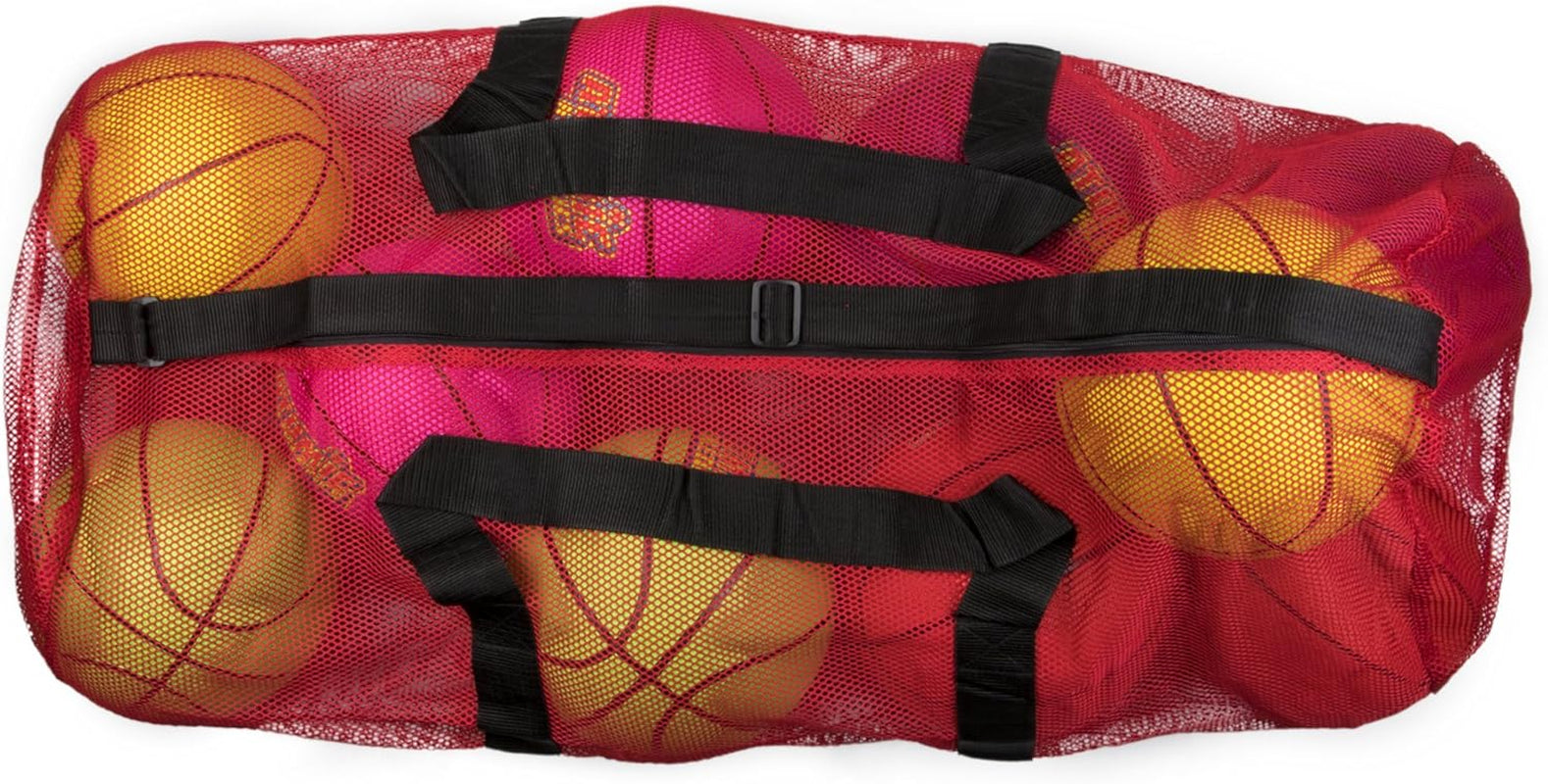 39" Mesh Sports Ball Bag with Adjustable Shoulder Strap, Oversize Duffle - Great for Carrying Gym Equipment, Jerseys, & Laundry