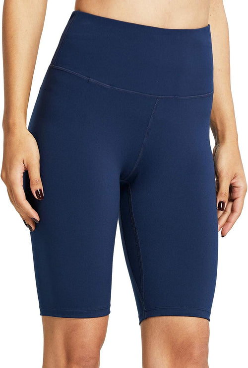 5"/10" Biker Shorts Women High Waisted Workout Athletic Yoga Running Compression Long Shorts with 2 Hidden Pockets