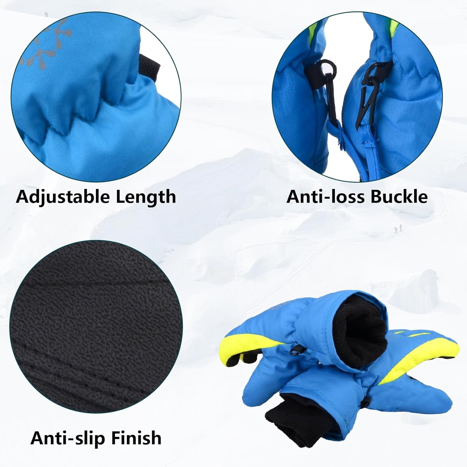 Kids Ski Snow Gloves Windproof for Boys Girls Winter Cold Weather Riding Driving Hiking Snowboard Cycling Skiing Sports