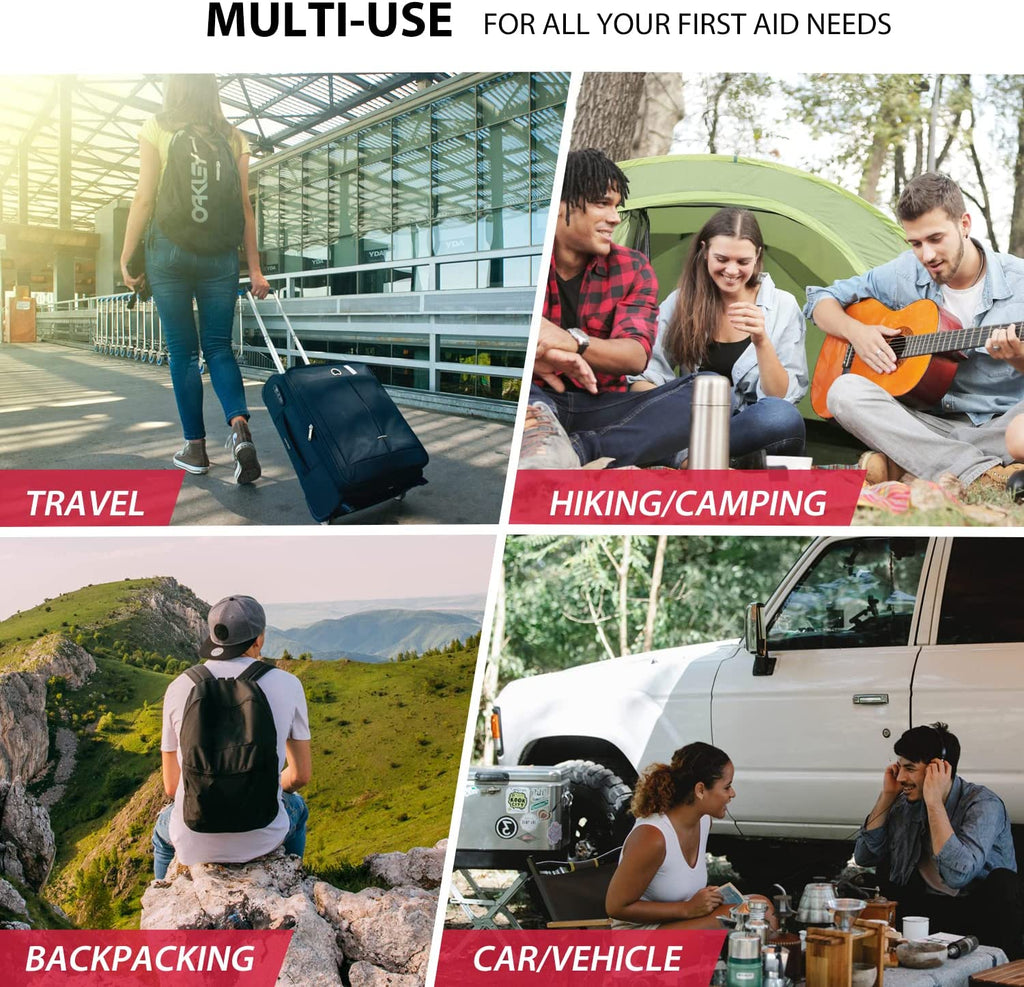 Mini First Aid Kits,Small Waterproof Emergency Medical Survival Kit for Camping,Hiking,Travel,Backpacking,Vehicle,Outdoors & Sports（78 Pieces）