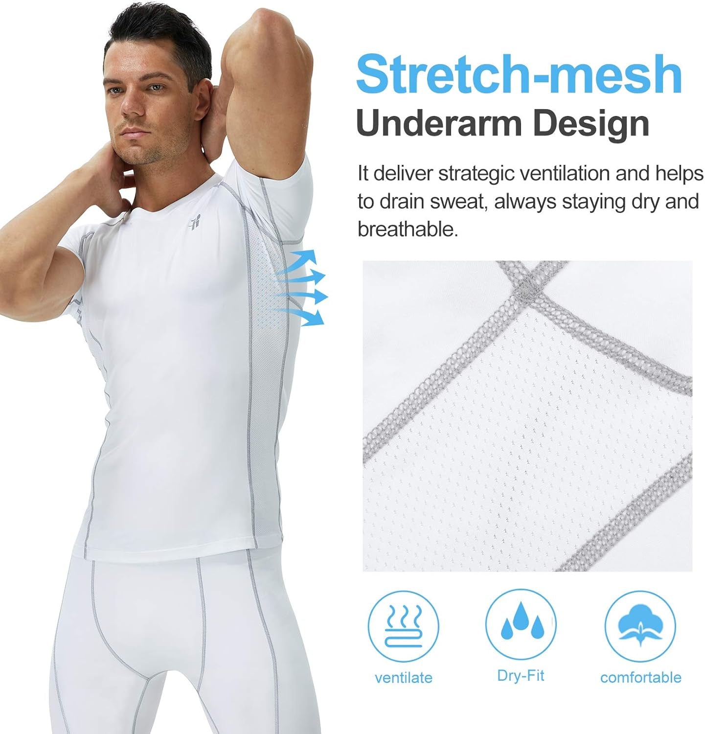 Men'S T-Shirts Short Sleeve Compression Shirts for Men Workout Shirts