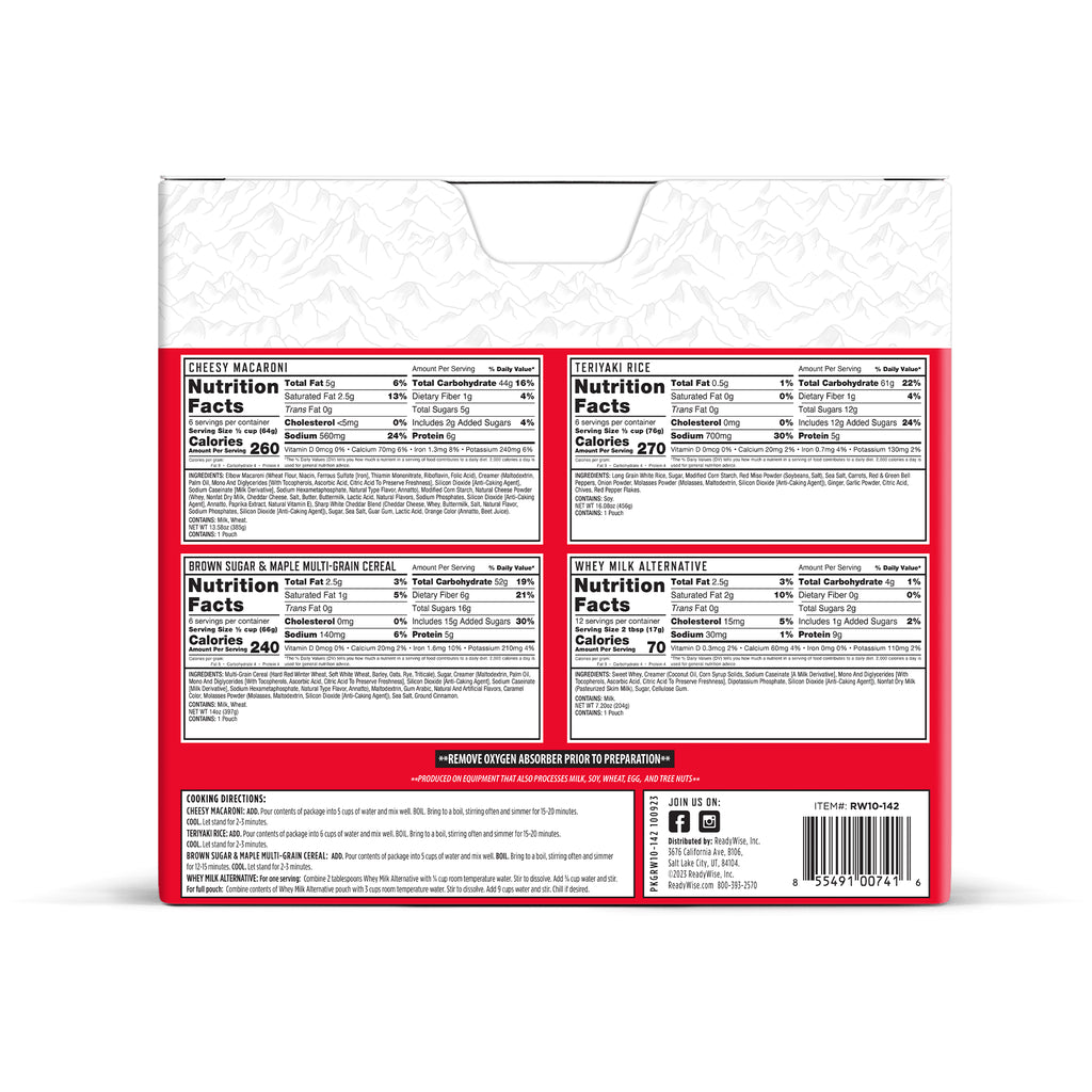 Emergency Food Supply 72 Hours, 30 Servings, 25-Year Shelf Life