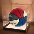 Basketball Display Case with LED Light Clear Acrylic Basketball Display Box, Display Holder for Autographed Basketball, UV Protection Dust Proof Memorabilia Display Case