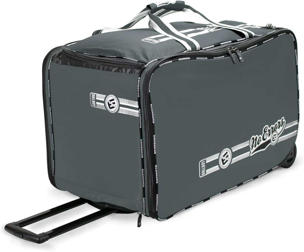 No Errors Ball Boy XL Wheeled Baseball Coaches Bag - Heavy Duty Baseball and Softball Bag for Coaches - Holds Two 6 Gallon Ball Buckets and Coaching Equipment