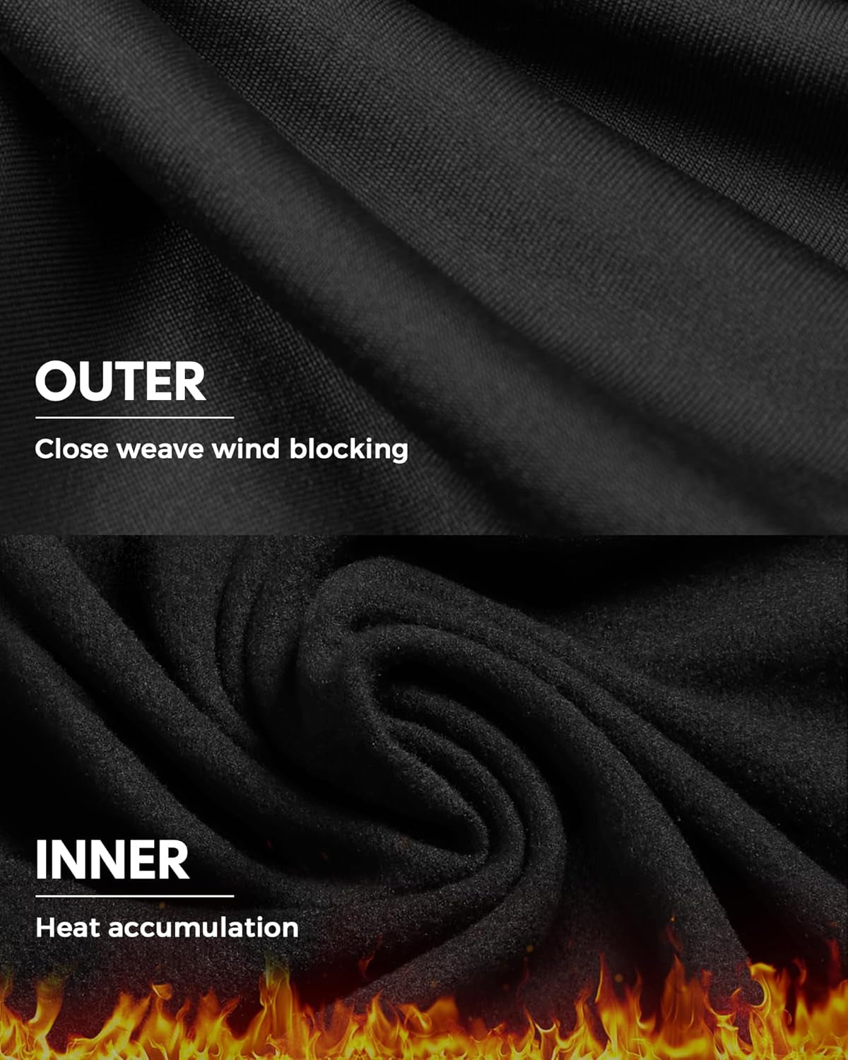 2 Pack Thermal Underwear for Men Long Johns Fleece Lined Base Layer Set Winter Bottom Top 2XS-6XL