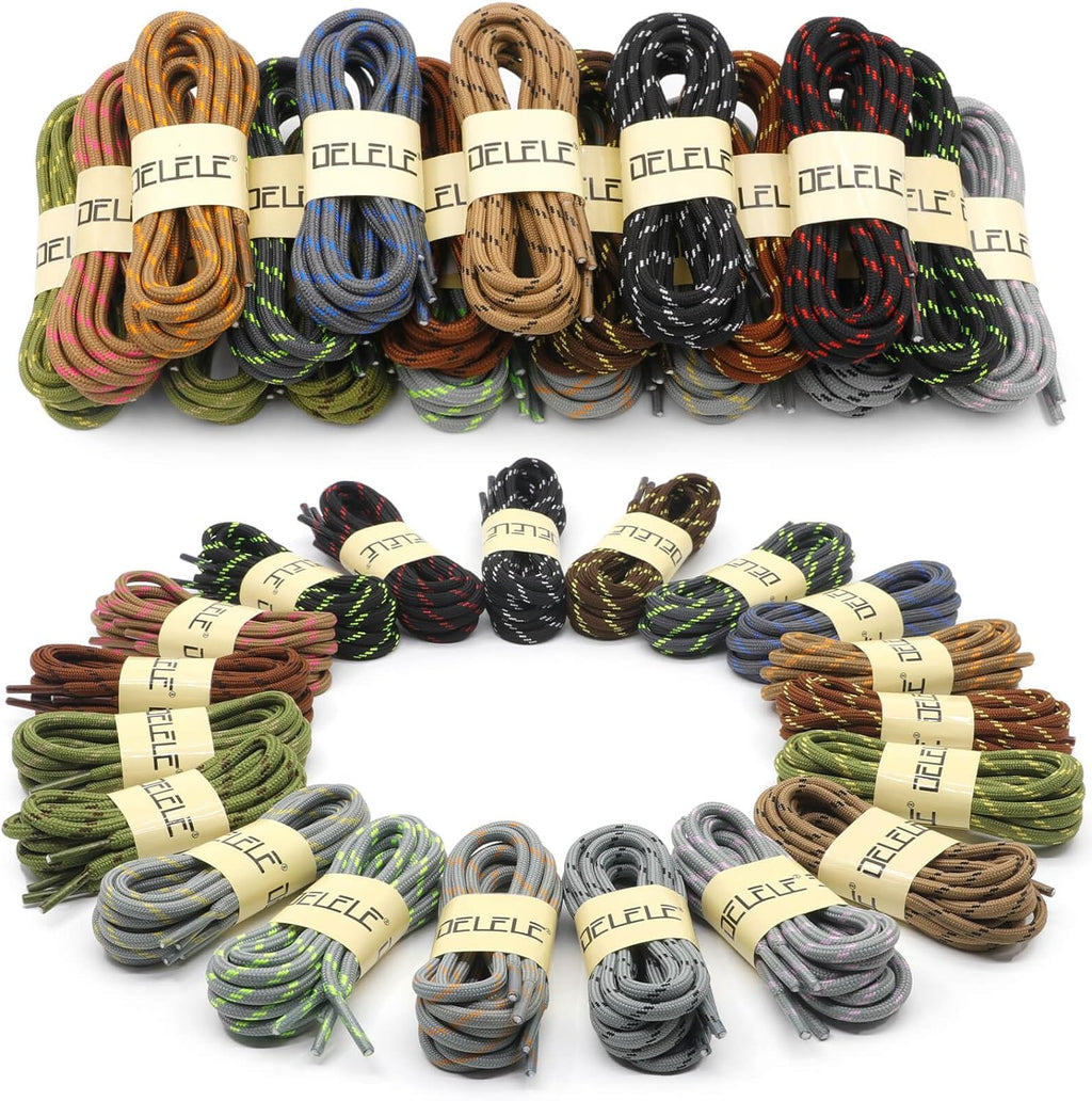 round Work Boot Laces: Heavy Duty Hiking Shoe Laces for Boots 2 Pair
