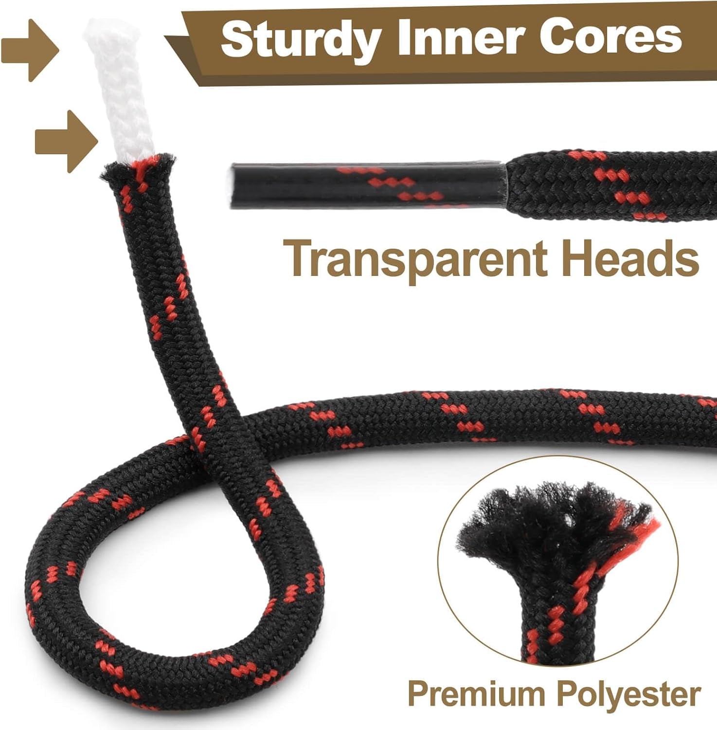 round Work Boot Laces: Heavy Duty Hiking Shoe Laces for Boots 2 Pair