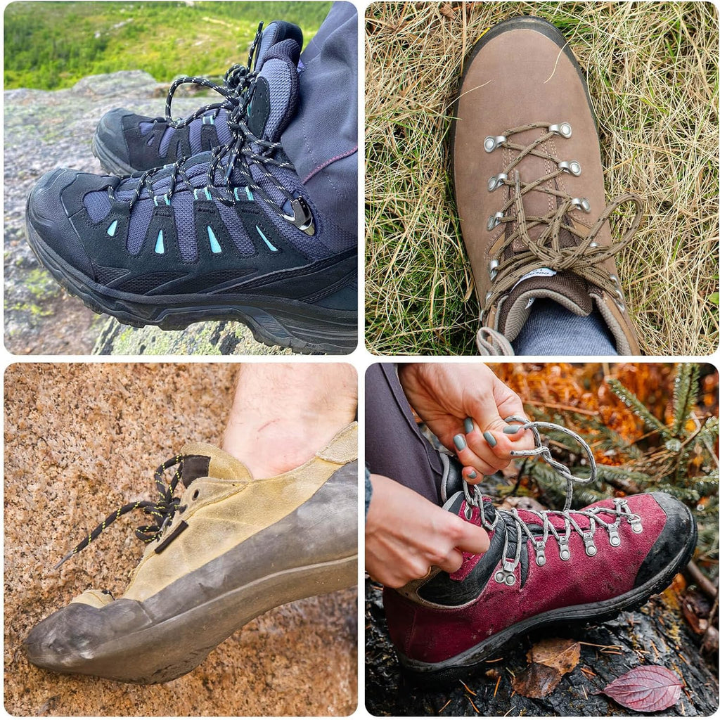 round Work Boot Laces: Heavy Duty Hiking Shoe Laces for Boots 2 Pair