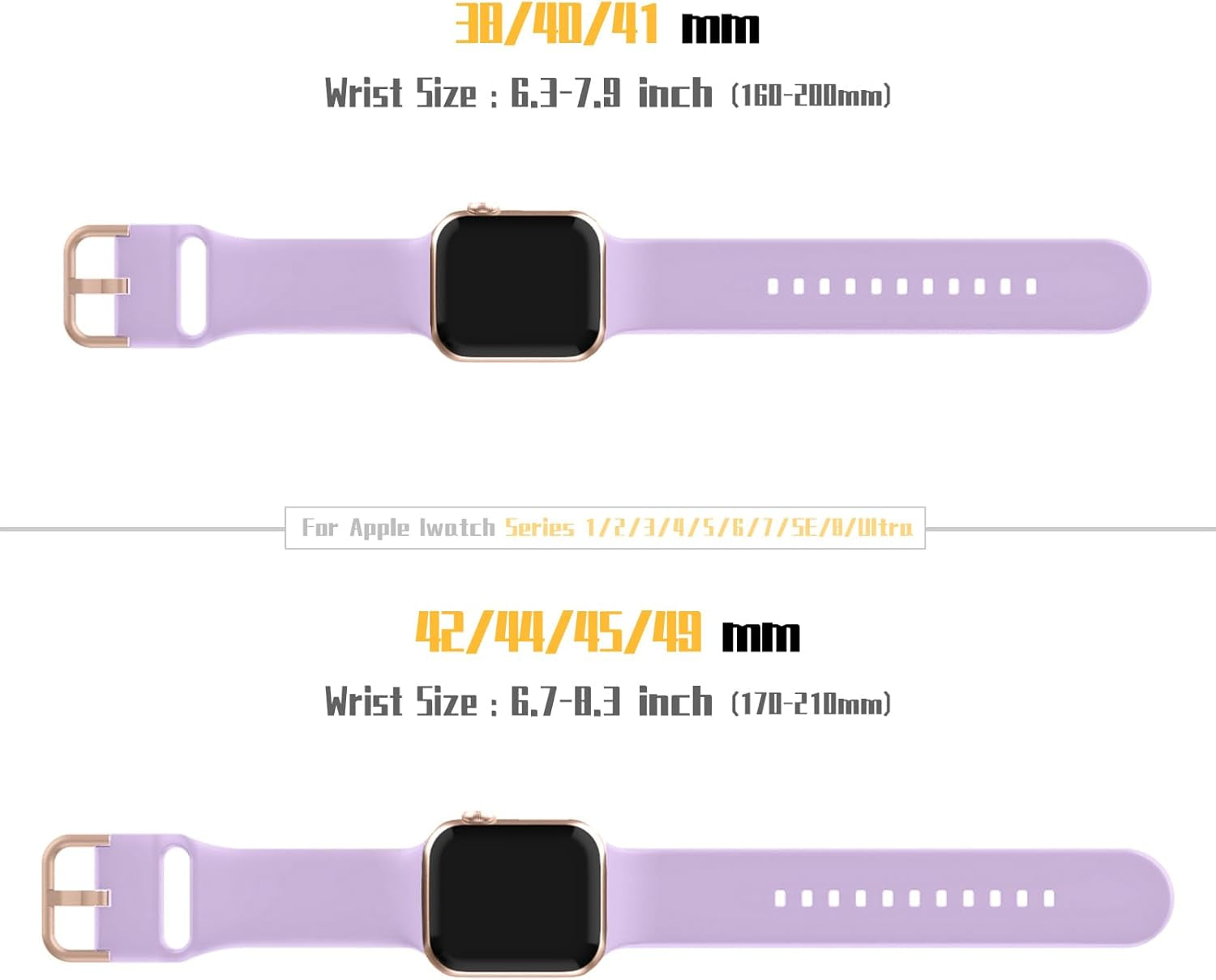 Sport Band Compatible with Apple Watch Bands 49Mm 46Mm 45Mm 44Mm 42Mm 41Mm 40Mm 38Mm, Soft Silicone Replacement Strap with Classic Clasp for Iwatch Series 11 10 9 8 7 6 5 4 3 2 1 SE Ultra Women Men