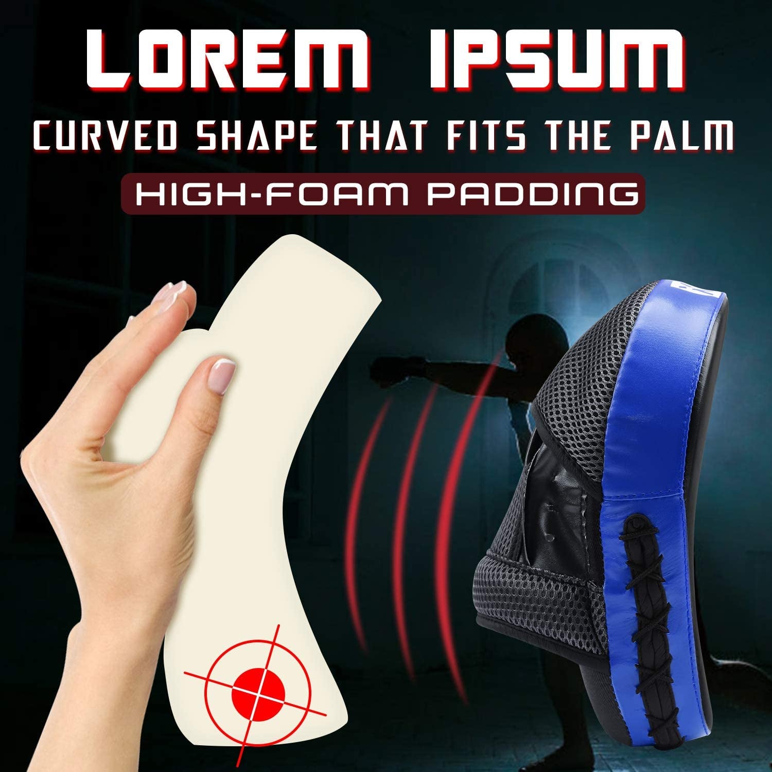 Curved Boxing MMA Punching Mitts Boxing Pads Hook & Jab Pads MMA Target Focus Punching Mitts Thai Strike Kick Shield a Pair