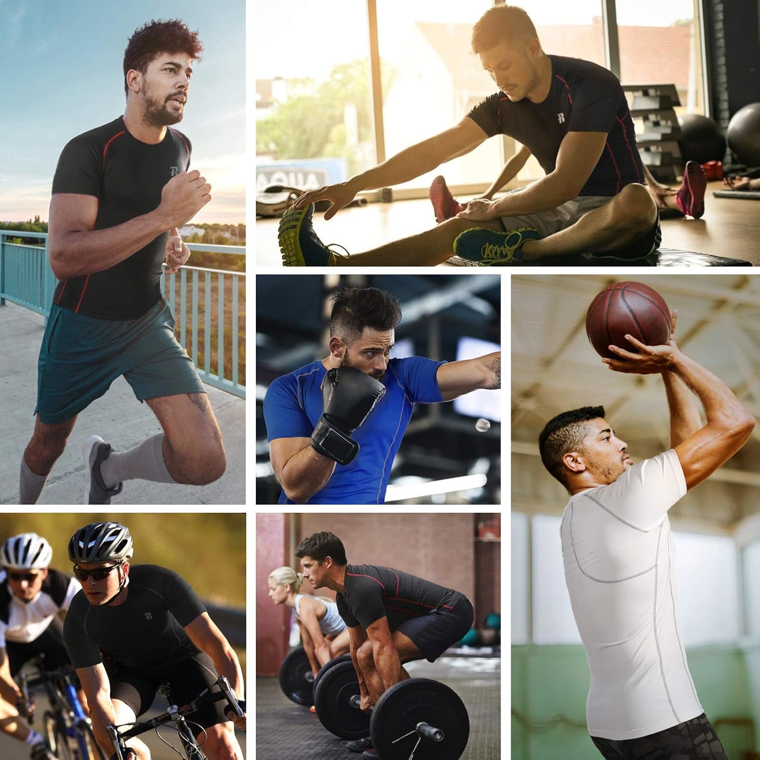 Men'S T-Shirts Short Sleeve Compression Shirts for Men Workout Shirts