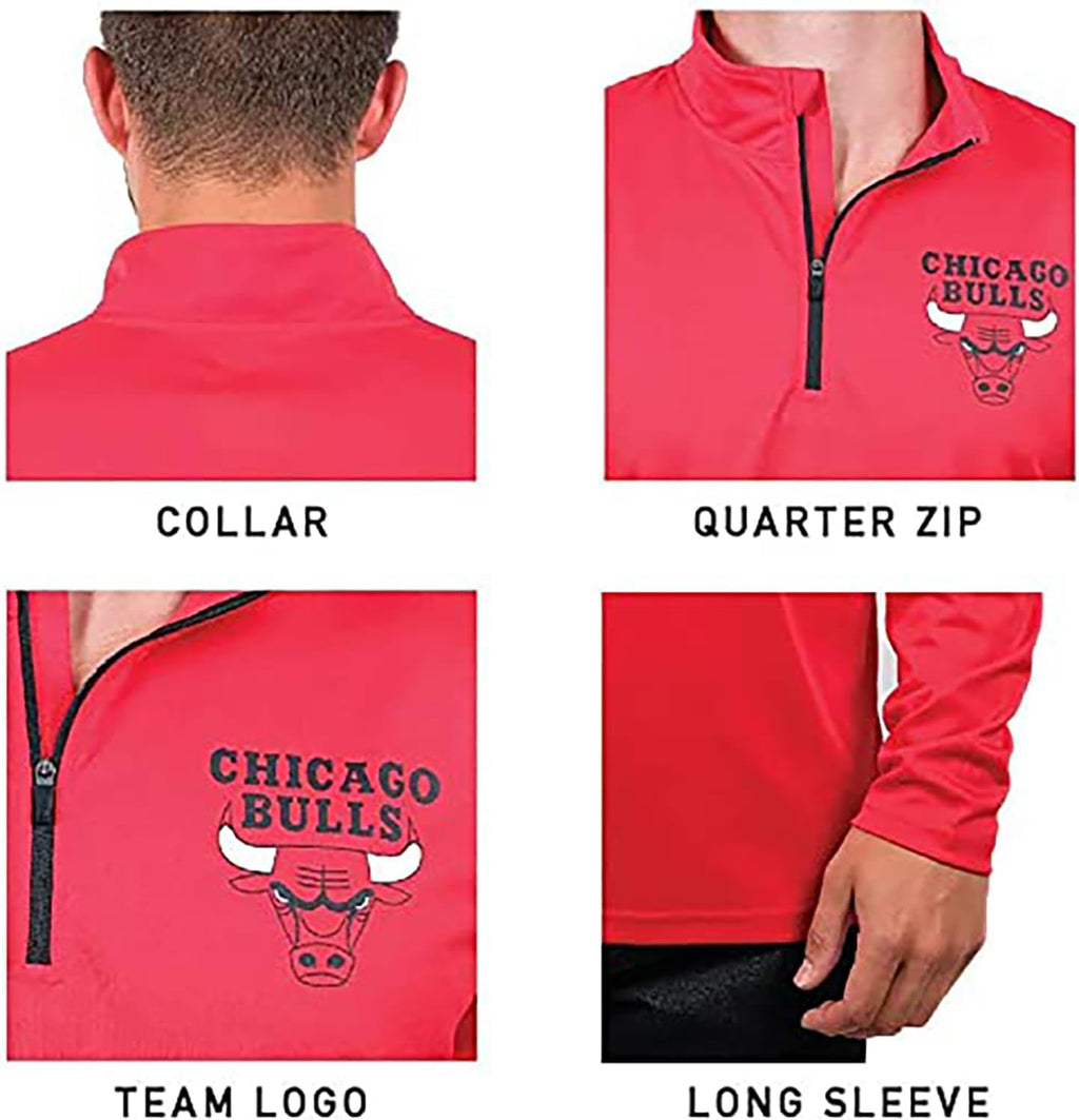 Men'S NBA Official Super Soft Quarter Zip Long Sleeve T-Shirt