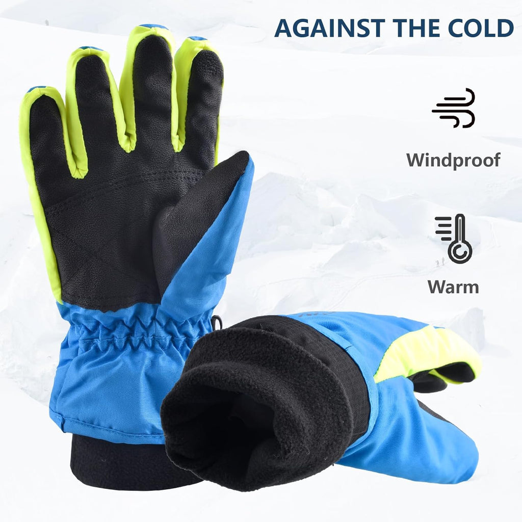 Kids Ski Snow Gloves Windproof for Boys Girls Winter Cold Weather Riding Driving Hiking Snowboard Cycling Skiing Sports