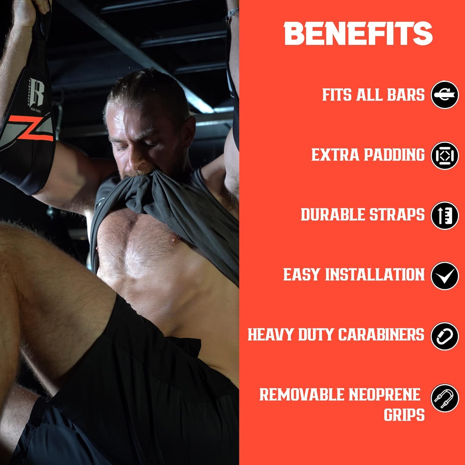 Hanging Ab Strap - Abdominal Sling - Pull up Straps - Sit up Straps - Hanging Bar for Exercise