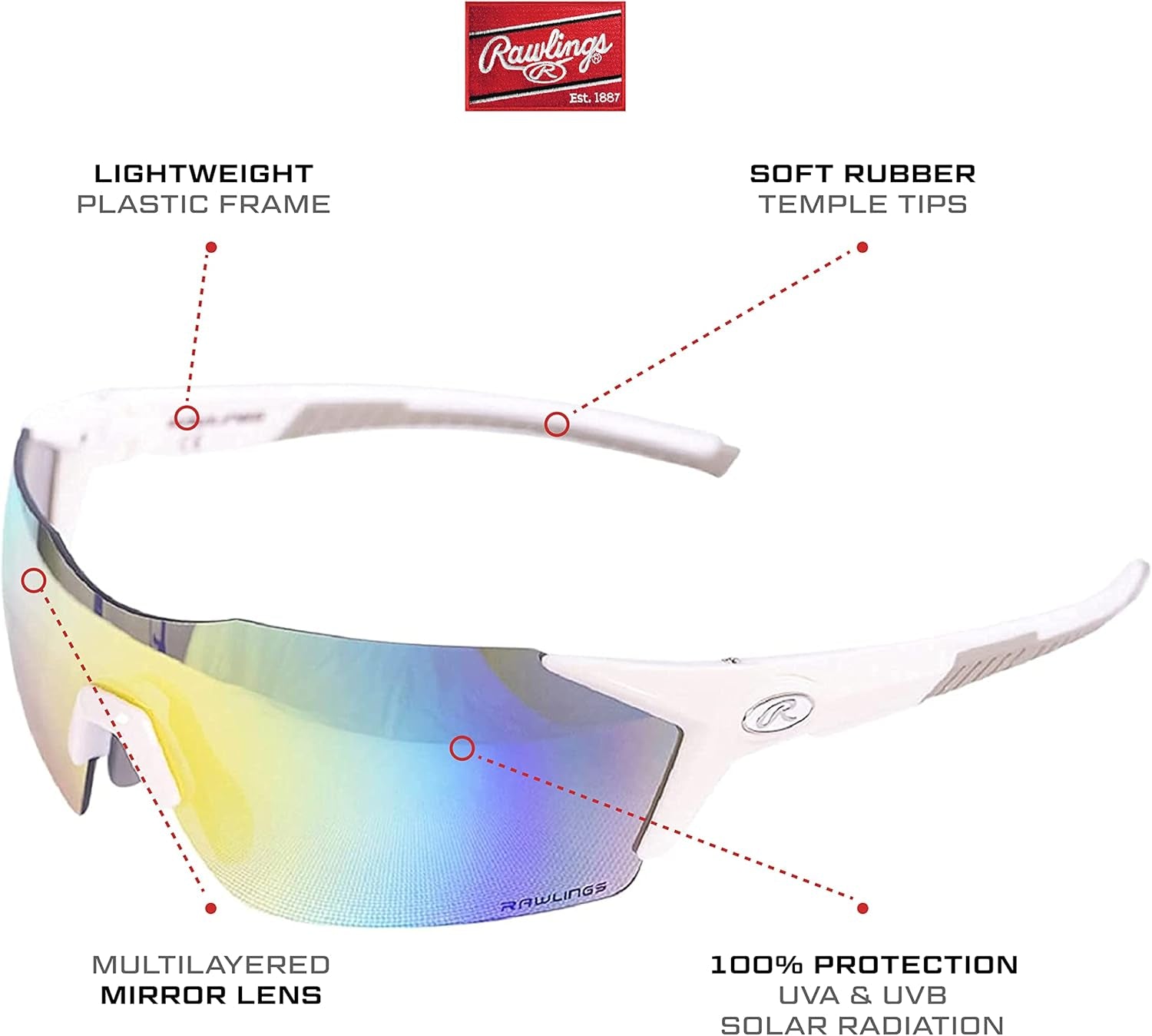 Sporting Goods 1801 Sunglasses White/Blue