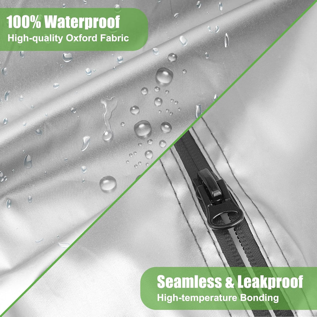 Universal Golf Cart Covers for Yamaha,Club Car, EZGO, Waterproof 2/4 Passenger Heavy Duty Golf Cart Rain Covers Extended Roof with 3 Zipper Doors