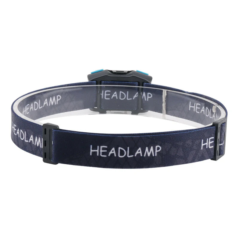 High-Capacity USB Rechargeable LED Headlamp with Wave Sensor for Outdoor Use