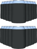 25 Pack Charcoal Blank Can Cooler Sleeves, Customizable Bulk Insulated Foam for Beer, Collapsible Plain Drink Holder, Cold Soda Insulator, 12Oz Regular, 16Oz Tall Cans