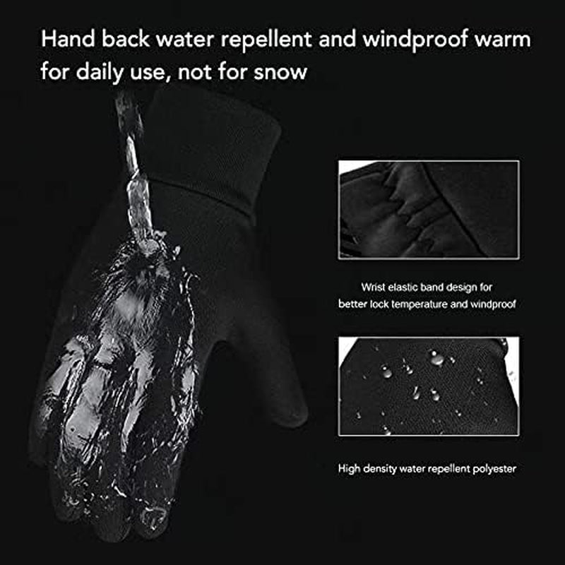 Kids Gloves Winter Waterproof Coating Warm Thick Fleece Touchscreen Anti-Slip for Boys Girls 3-15 Years Cycling School