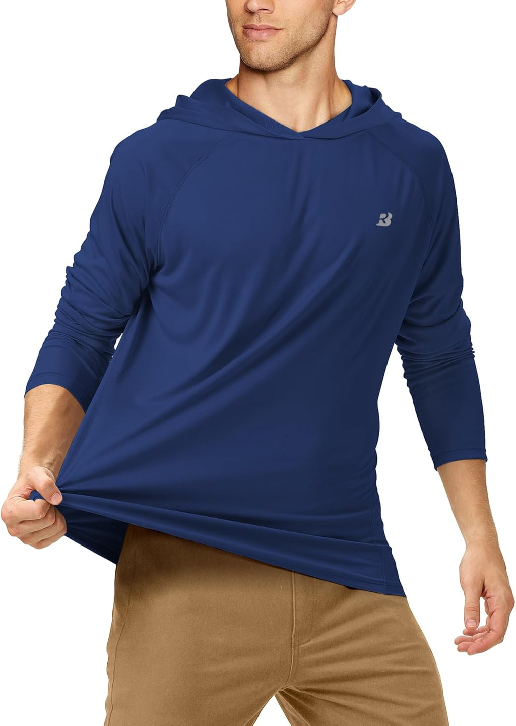 UPF 50+ Fishing Shirts for Men, Long Sleeve UV Sun Protection Hoodie, Outdoor Hiking Running Swimming Rash Guard